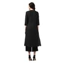 Woman wearing a navy party wear ethnic kurta style by Nishtha Chadda