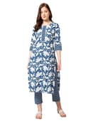 Woman wearing a grey party wear ethnic kurta style by Nishtha Chadda