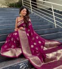 Woman wearing a maroon party wear ethnic kurta style by Nishtha Chadda