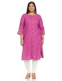 Woman wearing a pink party wear ethnic kurta style by Nishtha Chadda