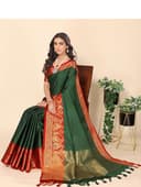 Woman wearing a red party wear ethnic kurta style by Nishtha Chadda