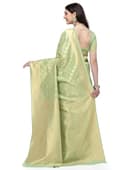 Woman wearing a beige party wear ethnic kurta style by Nishtha Chadda
