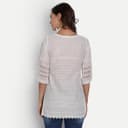 Woman wearing a grey party wear ethnic kurta style by Nishtha Chadda