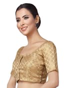 Woman wearing a grey party wear ethnic kurta style by Nishtha Chadda