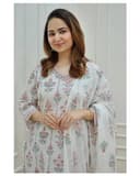 Woman wearing a brown party wear ethnic kurta style by Nishtha Chadda