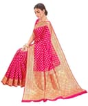Woman wearing a red party wear ethnic kurta style by Nishtha Chadda