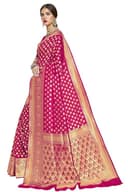 Woman wearing a red party wear ethnic kurta style by Nishtha Chadda