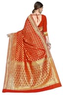 Woman wearing a red party wear ethnic kurta style by Nishtha Chadda