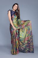 Woman wearing a olive party wear ethnic kurta style by Nishtha Chadda