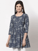 Woman wearing a grey indian kurti for women by Nishtha Chadda