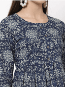 Woman wearing a grey indian kurti for women by Nishtha Chadda