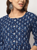 Woman wearing a navy indian kurti for women by Nishtha Chadda