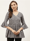 Woman wearing a navy indian kurti for women by Nishtha Chadda