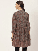 Woman wearing a navy indian kurti for women by Nishtha Chadda
