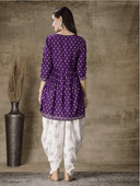 Woman wearing a navy indian kurti for women by Nishtha Chadda