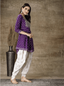 Woman wearing a navy indian kurti for women by Nishtha Chadda