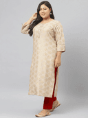 Woman wearing a grey indian kurti for women by Nishtha Chadda