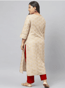 Woman wearing a grey indian kurti for women by Nishtha Chadda