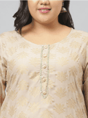 Woman wearing a grey indian kurti for women by Nishtha Chadda