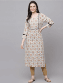 Woman wearing a grey indian kurti for women by Nishtha Chadda