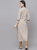 Woman wearing a grey indian kurti for women by Nishtha Chadda