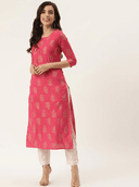 Woman wearing a grey indian kurti for women by Nishtha Chadda