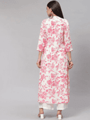 Woman wearing a beige cotton tunic for women by Nishtha Chadda