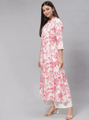 Woman wearing a beige cotton tunic for women by Nishtha Chadda
