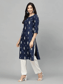 Woman wearing a navy indian kurti for women by Nishtha Chadda