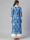 Woman wearing a blue indian kurti for women by Nishtha Chadda