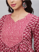 Woman wearing a grey indian kurti for women by Nishtha Chadda