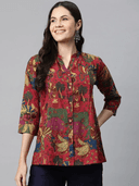 Woman wearing a brown indian kurti for women by Nishtha Chadda