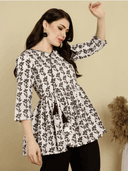 Woman wearing a brown indian kurti for women by Nishtha Chadda