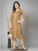 Woman wearing a grey indian kurti for women by Nishtha Chadda