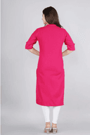 Woman wearing a navy indian kurti for women by Nishtha Chadda
