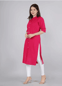 Woman wearing a navy indian kurti for women by Nishtha Chadda