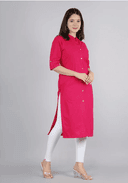 Woman wearing a navy indian kurti for women by Nishtha Chadda