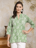 Woman wearing a brown indian kurti for women by Nishtha Chadda