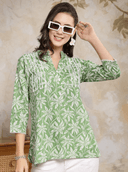 Woman wearing a brown indian kurti for women by Nishtha Chadda