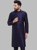 Model wearing a navy party wear kurta by Nishtha Chadda