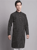 Model wearing a grey party wear kurta by Nishtha Chadda
