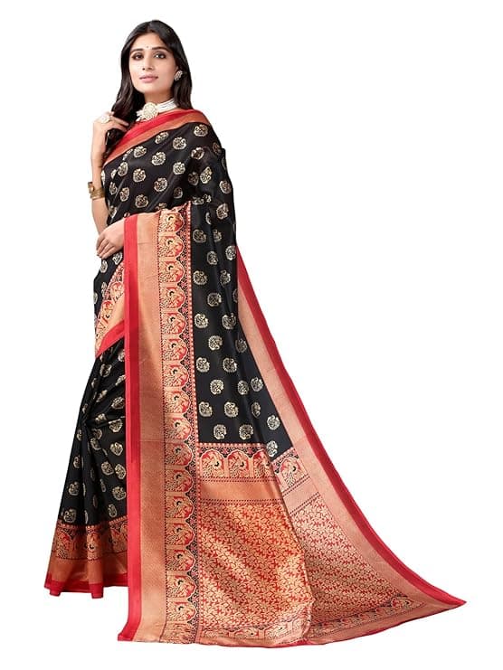 Woman wearing a red party wear ethnic kurta style by Nishtha Chadda