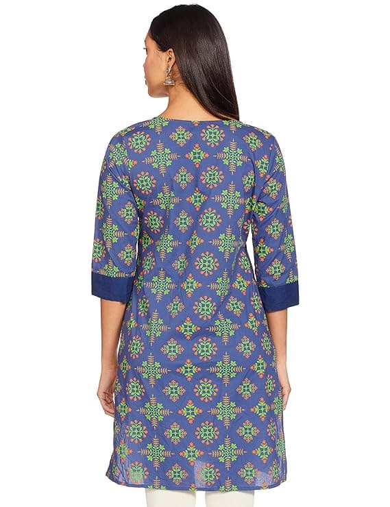 Woman wearing a grey party wear ethnic kurta style by Nishtha Chadda
