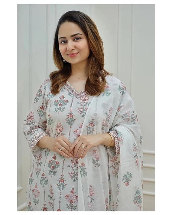 Woman wearing a brown party wear ethnic kurta style by Nishtha Chadda