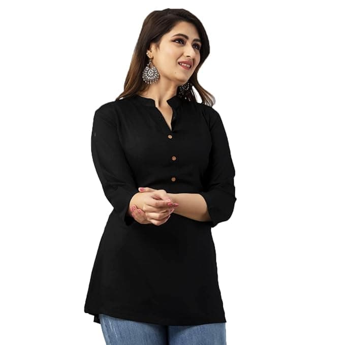 Black Short Kurti Tunic Top